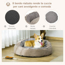 Cuccia Imbottita per Cani e Gatti 85x85x35 cm in Tessuto Grigio
