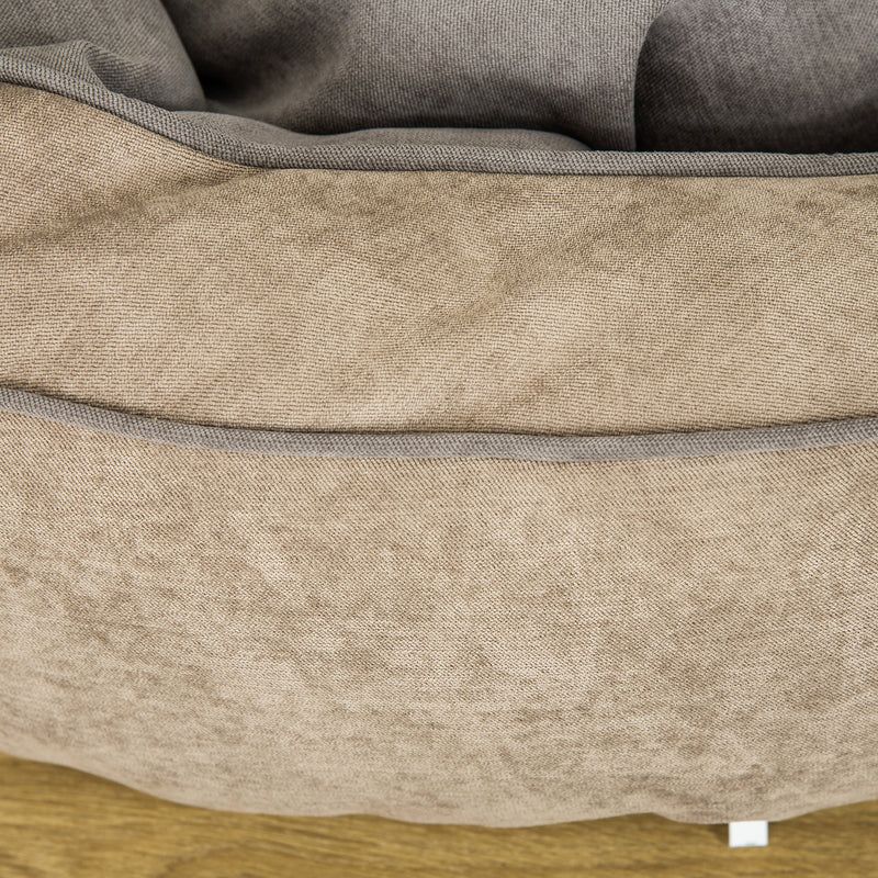 Cuccia Imbottita per Cani e Gatti 85x85x35 cm in Tessuto Grigio