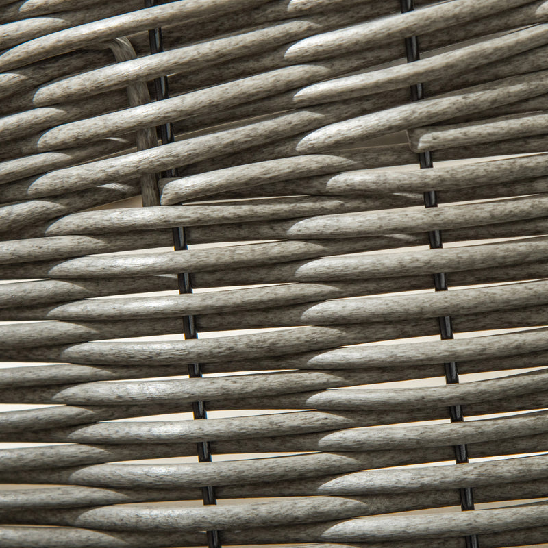 Cuccia per Cani e Gatti Rialzata Ø60x32 cm in Rattan Grigio Scuro