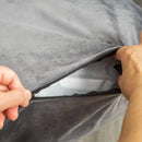 Cuccia Imbottita per Cani 81,5x58x18 cm in Tessuto Vellutato Grigio Scuro