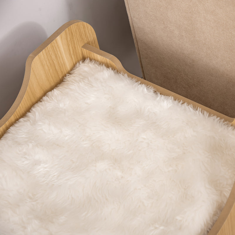 Cuccia per Gatti 50x50x50 cm 2 Piani con Cuscini in Legno Rovere