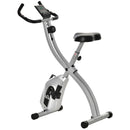 Cyclette Magnetica Pieghevole 86x47x112 cm 8 Livelli in Acciaio e ABS Argento e Nera