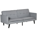 Divano Letto 2 Posti 198x81x81 cm in Tessuto Grigio