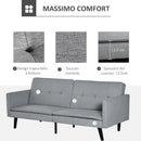 Divano Letto 2 Posti 198x81x81 cm in Tessuto Grigio
