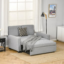 Divano Letto 2 Posti 154x87x89 cm in Tessuto Grigio