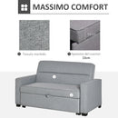 Divano Letto 2 Posti 154x87x89 cm in Tessuto Grigio