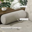 Divano Letto 3 Posti 200x88x89 cm con Mensole Laterali Beige