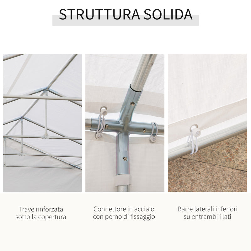 Tendostruttura 10x6m con Pareti Rimobivili in Acciaio e Poliestere Bianca