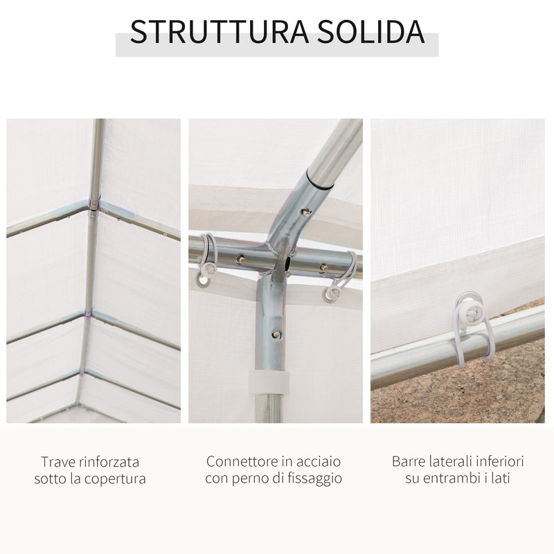 Tendostruttura 9,75x4,85m con Pareti Rimobivili in Acciaio e Poliestere Bianca