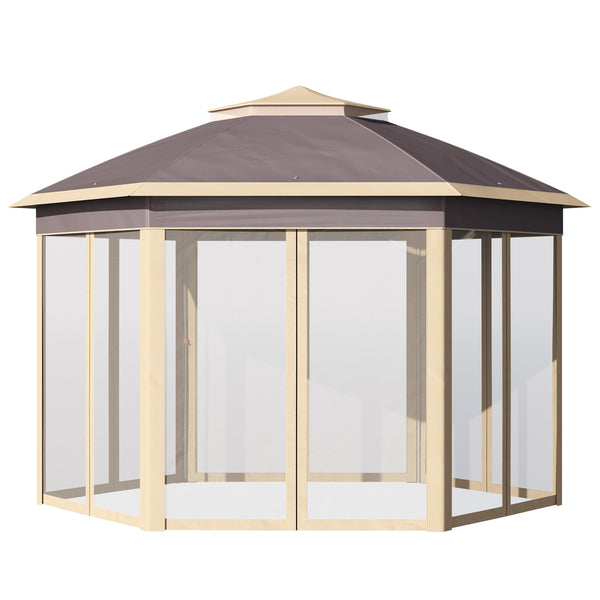 sconto Gazebo da Giardino 405x340x285 cm con Zanzariera Beige