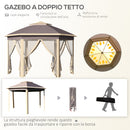 Gazebo da Giardino 405x340x285 cm con Zanzariera Beige