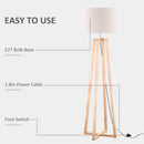 Lampada da Terra Ø44x149 cm E27 Paralume in Tessuto Bianco