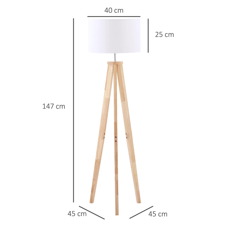 Lampada da Terra 45x45x147 cm E27 Paralume in Tessuto Bianco