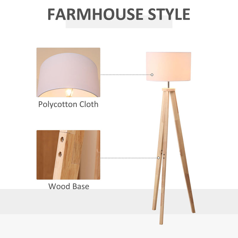 Lampada da Terra 45x45x147 cm E27 Paralume in Tessuto Bianco