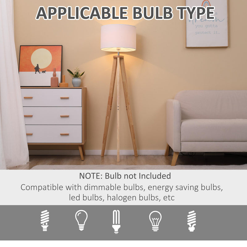 Lampada da Terra 45x45x147 cm E27 Paralume in Tessuto Bianco