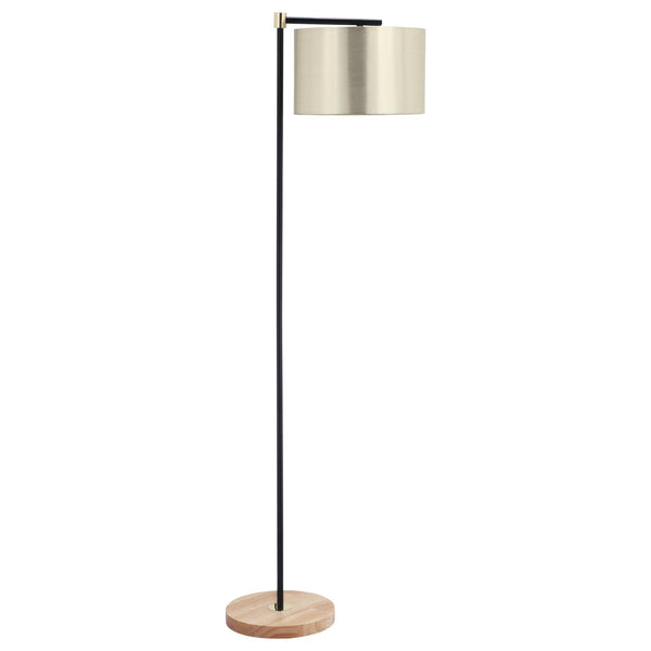 acquista Lampada da Terra 48x32x152 cm E27 Paralume in Tessuto Oro e Nero