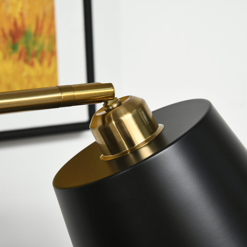 Lampada da Terra 43x29x160 cm E27 con Ripiano Nero e Oro