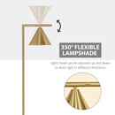 Lampada da Terra 31x26x153 cm E27 Paralume Regolabile 350° Oro