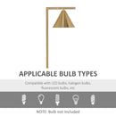 Lampada da Terra 31x26x153 cm E27 Paralume Regolabile 350° Oro