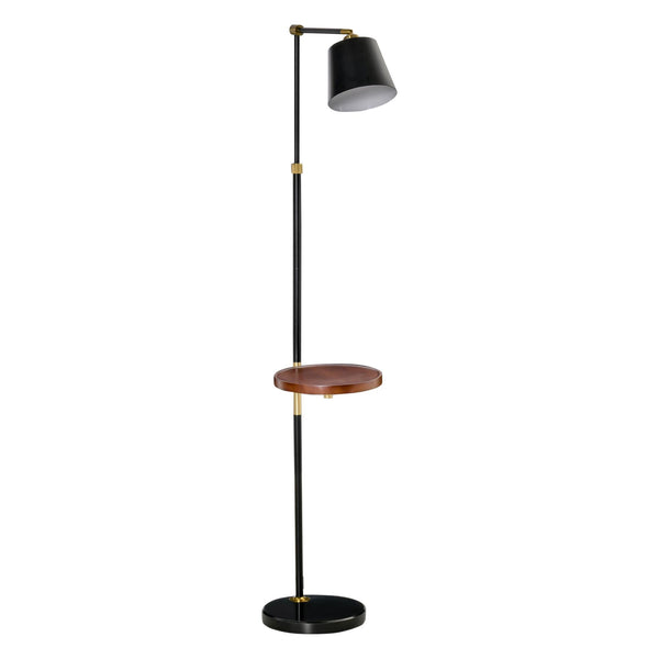 sconto Lampada da Terra 50x30x165 cm E27 con Ripiano Nero e Oro