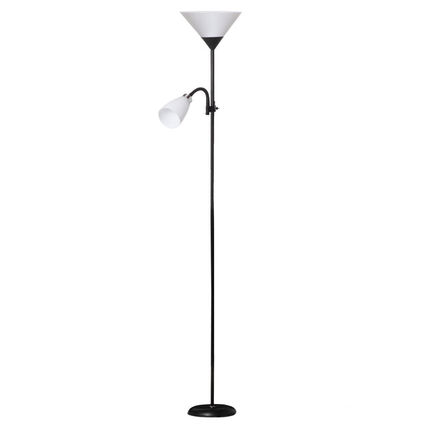 Lampada da Terra 42x24x178 cm 2 Paralumi E14 E27 Nera sconto