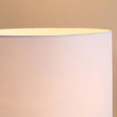 Lampada da Terra 53x53x144 cm E27 Paralume in Tessuto Bianco e Oro