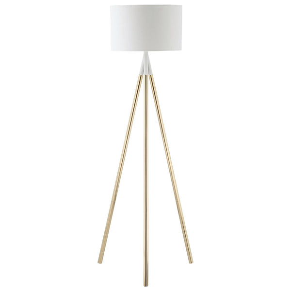 prezzo Lampada da Terra 53x53x144 cm E27 Paralume in Tessuto Bianco e Oro