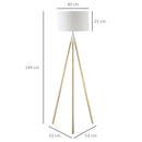 Lampada da Terra 53x53x144 cm E27 Paralume in Tessuto Bianco e Oro