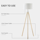 Lampada da Terra 53x53x144 cm E27 Paralume in Tessuto Bianco e Oro