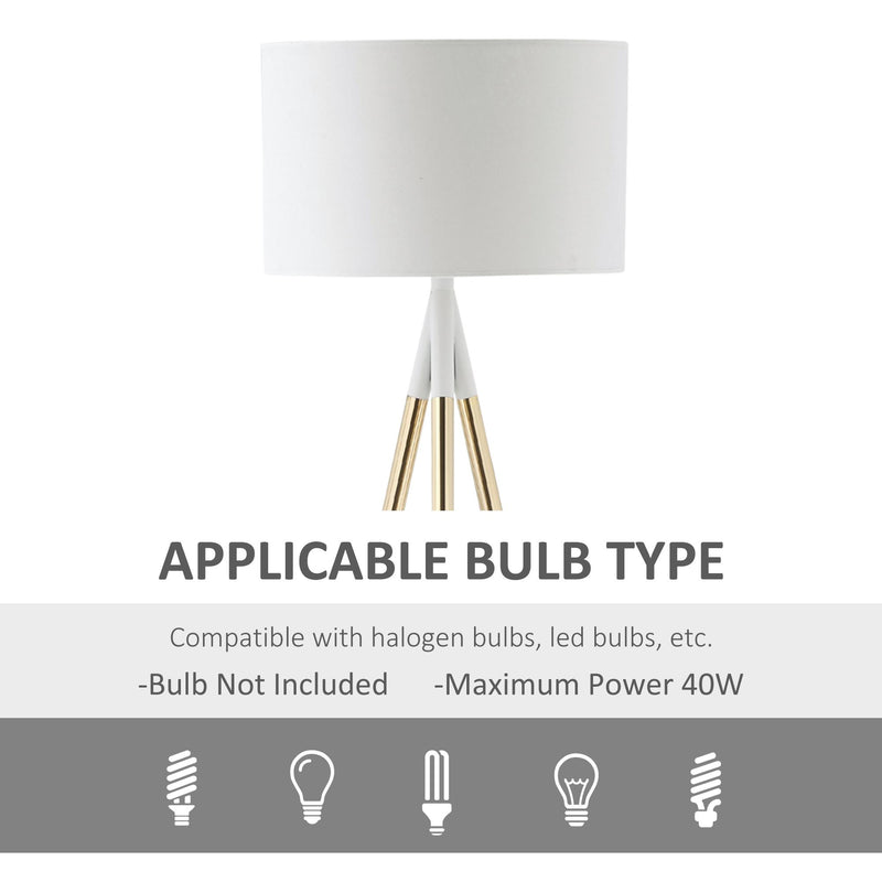 Lampada da Terra 53x53x144 cm E27 Paralume in Tessuto Bianco e Oro