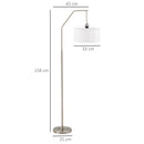 Lampada da Terra 65x33x158 cm E27 Paralume in Tessuto Bianco