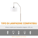 Lampada da Terra 65x33x158 cm E27 Paralume in Tessuto Bianco