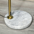 Lampada da Terra 50x25x160 cm E27 Paralume in Vetro Nero e Oro