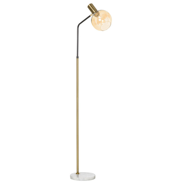 Lampada da Terra 50x25x160 cm E27 Paralume in Vetro Nero e Oro online