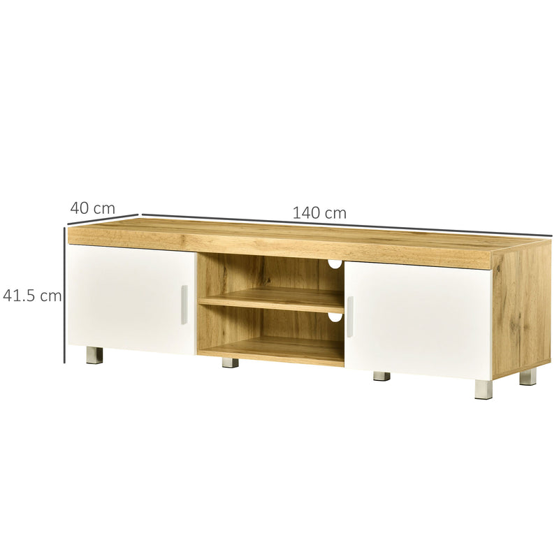 Mobile TV 140x40x41,5 cm per TV fino a 63 Quercia e Bianco