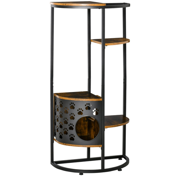 prezzo Palestra per Gatti con Cuccia 60x36x123 cm in Acciaio e Truciolare Marrone