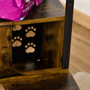 Palestra per Gatti con Cuccia 60x36x123 cm in Acciaio e Truciolare Marrone