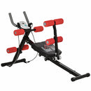 Panca Addominalli 2 in 1 117x46x70 cm con Bande Elastiche e Monitor LCD Nera