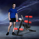 Panca Addominalli 2 in 1 117x46x70 cm con Bande Elastiche e Monitor LCD Nera