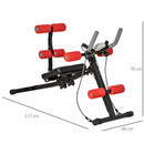 Panca Addominalli 2 in 1 117x46x70 cm con Bande Elastiche e Monitor LCD Nera