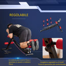 Panca Addominalli 2 in 1 117x46x70 cm con Bande Elastiche e Monitor LCD Nera