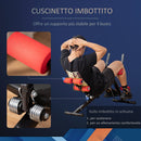 Panca Addominalli 2 in 1 117x46x70 cm con Bande Elastiche e Monitor LCD Nera