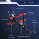 Panca Addominalli 2 in 1 117x46x70 cm con Bande Elastiche e Monitor LCD Nera