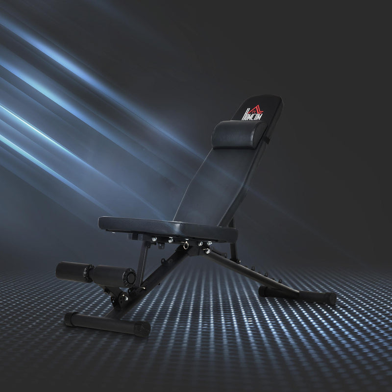 Panca Pesi Pieghevole 88x55x28 cm con Seduta Reclinabile  Nera