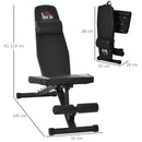 Panca Pesi Pieghevole 88x55x28 cm con Seduta Reclinabile  Nera