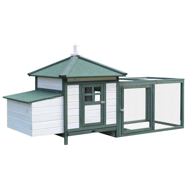 Pollaio Gabbia per Galline da Esterno 64x64x97 cm in Legno Bianco e Verde sconto