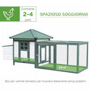Pollaio Gabbia per Galline da Esterno 64x64x97 cm in Legno Bianco e Verde
