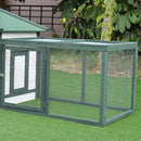 Pollaio Gabbia per Galline da Esterno 64x64x97 cm in Legno Bianco e Verde