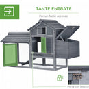 Pollaio Gabbia per Galline da Esterno 150,5x54x87 cm in Legno Grigio