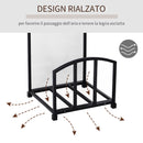 Portalegna per Camino con 4 Attrezzi 39x39x68 cm in Metallo Nero